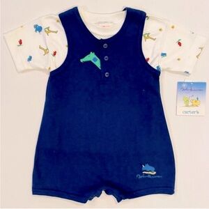 New Vintage Carters Romper Boys 3-6M John Lennon Imagine Animals 2 Piece Set